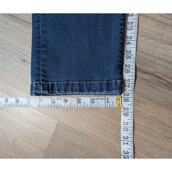 Karl Lagerfeld Blue Jeans Size 6 Straight Leg Whiskered Stretch Designer Women's - Picture 10 of 10